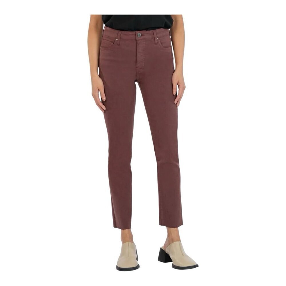 Kut From The Kloth Reese Straight Leg Ankle Jeans Size 8 Bordeaux High Rise